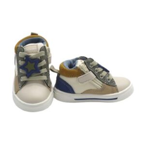 Sneaker primo passo in pelle con lacci