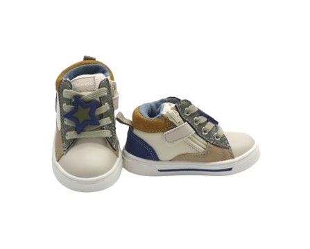 Sneaker primo passo in pelle con lacci