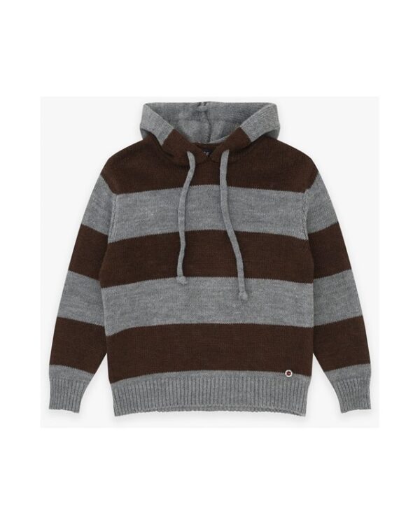 Maglione con cappuccio a righe