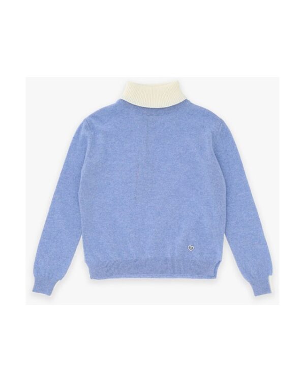 Maglione dolcevita con collo a contrasto