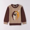 Maglione bicolor con orso