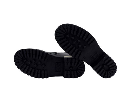 Anfibio in pelle con logo laterale lacci e zip
