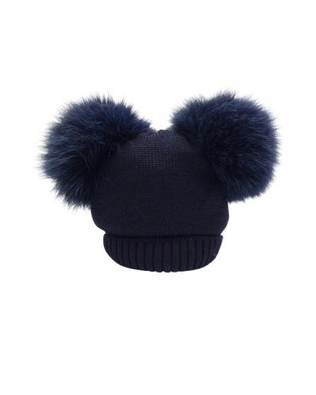 Cappello con doppio pon pon