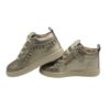 Sneaker primo passo in pelle laminata e micro glitter