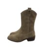 Stivale texano in eco pelle scamosciata con zip