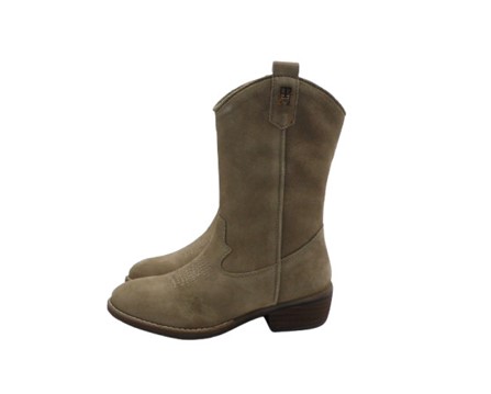 Stivale texano in eco pelle scamosciata con zip