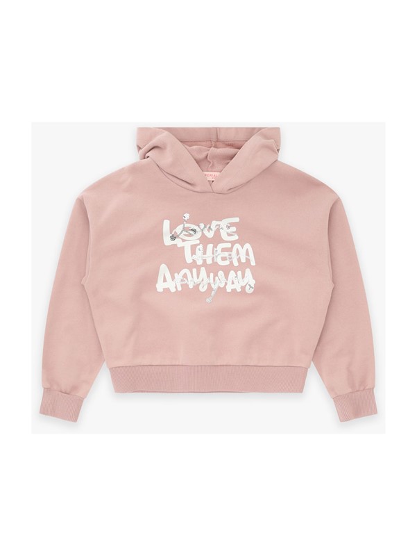 Felpa con cappuccio con stampa love them anyway