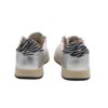 Sneaker in camoscio e pelle laminata con lacci