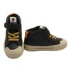 Sneaker alta in eco pelle con lacci elastici e velcro