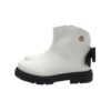 Stivaletto in pelle con fiocco posteriore e zip