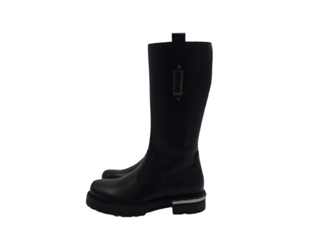 Stivale alto in pelle con zip