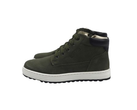Sneaker alta in camoscio con lacci e zip