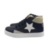 Sneaker alta in pelle con lacci e zip