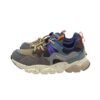 Sneaker in tessuto tecnico ed eco pelle con lacci elastici