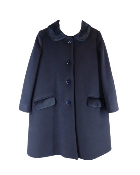 Cappotto con tasche e collo in velluto