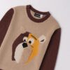 Maglione bicolor con orso