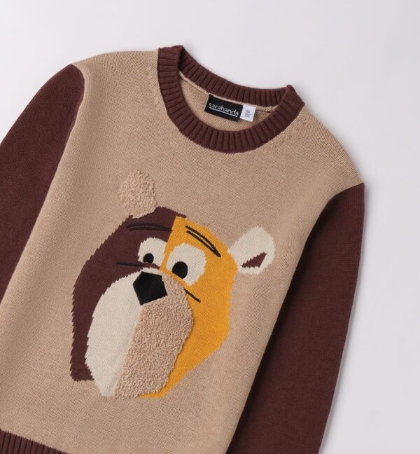 Maglione bicolor con orso