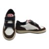 Sneaker in pelle e camoscio con doppio velcro