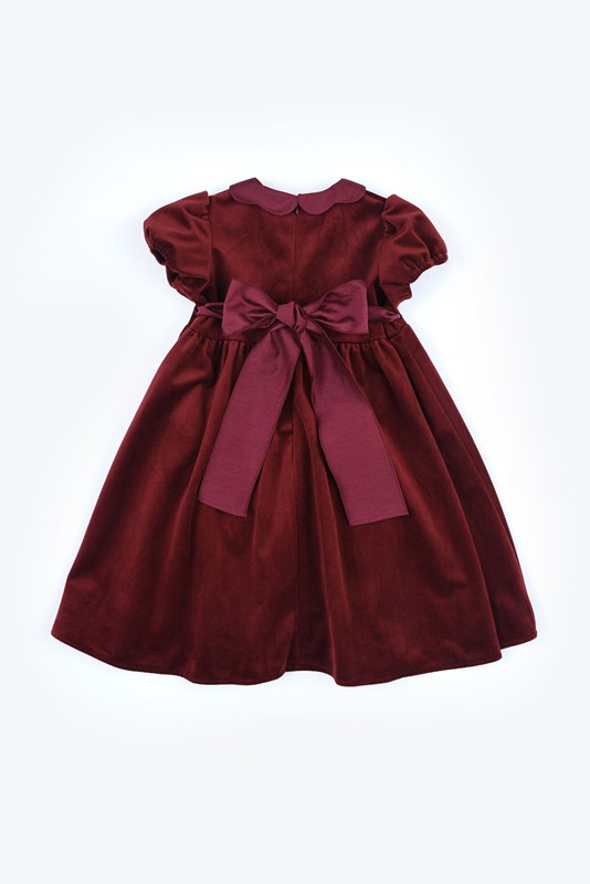 Vestito in velluto manica a palloncino