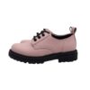 Scarpa bassa in pelle con fiocco in tulle con strass