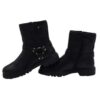 Stivaletto in pelle con anello laterale e zip