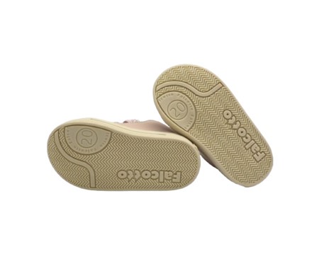 Sneaker primo passo in pelle con doppio velcro glitter