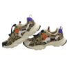 Sneaker in tessuto peluche ed eco pelle con lacci elastici