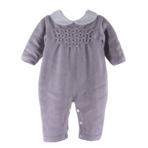 Tutina con ricamo punto smock