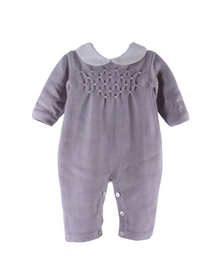 Tutina con ricamo punto smock