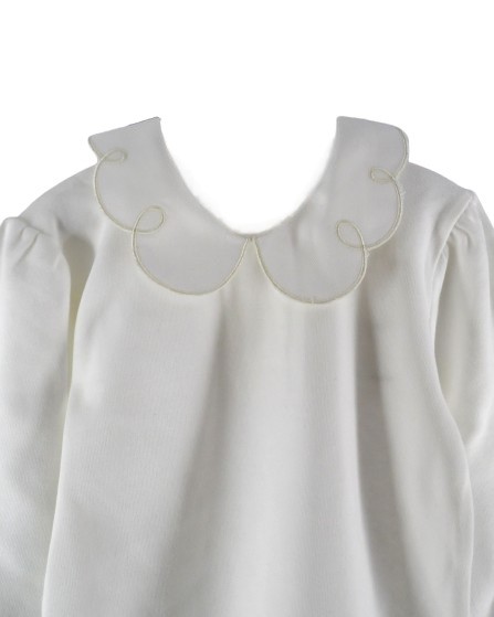 T-shirt con colletto ricamato