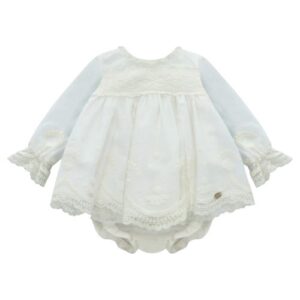 Vestito con coulotte e ricami