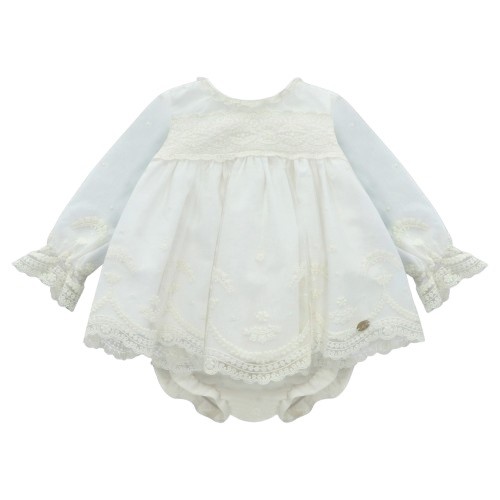 Vestito con coulotte e ricami