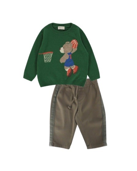 Completo maglione con orsetto e pantalone