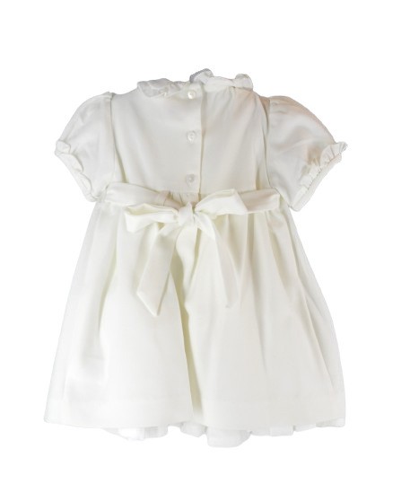 Vestito battesimale in flanella con coulotte