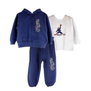 Completo felpa con zip, t-shirt e pantalone spaider man