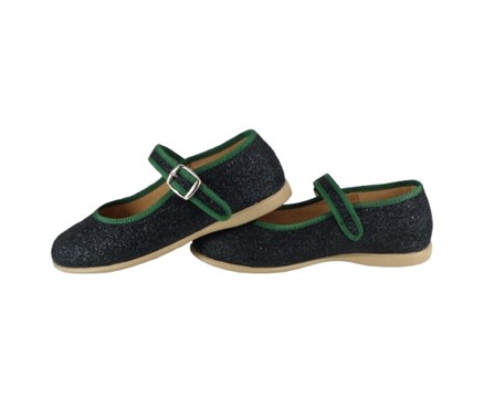 Ballerina in micro glitter con fibbia