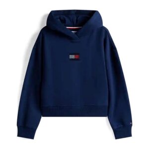 Felpa con cappuccio e logo in strass