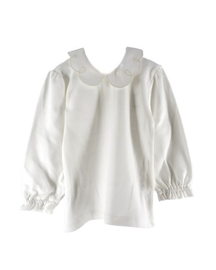 T-shirt con colletto ricamato