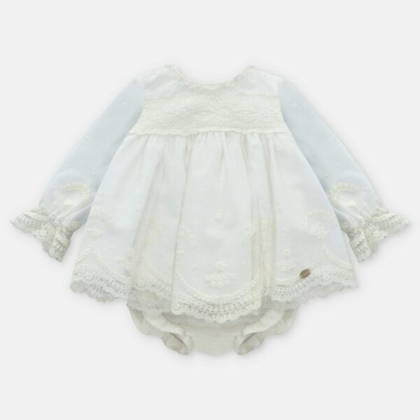 Vestito con coulotte e ricami