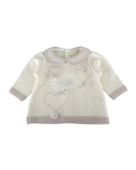 Completo due pezzi con cuoricini ricamati