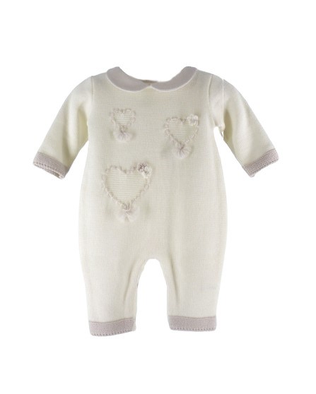 Tutina con cuoricini ricamati