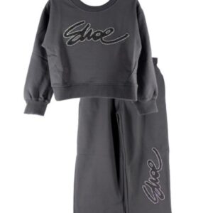 Completo felpa con logo glitter e pantapalazzo