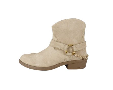 Stivale texano basso in camoscio con catena posteriore e zip