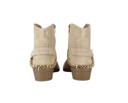 Stivale texano basso in camoscio con catena posteriore e zip