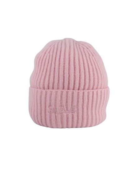 Cappello in maglia a coste con ricamo st. barth