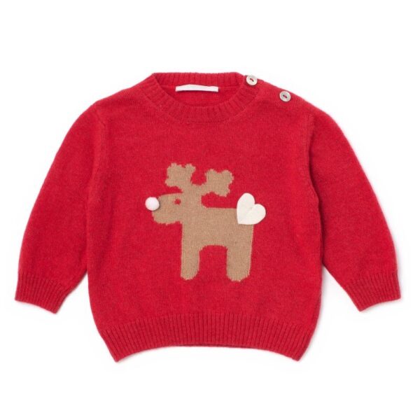 Maglione in lana con renna