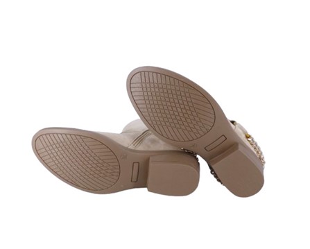 Stivale texano basso in camoscio con catena posteriore e zip