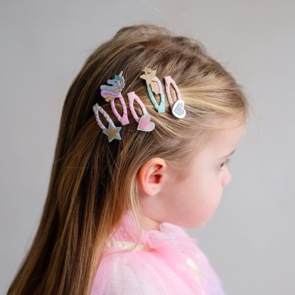 Pacchetto 5 fermagli dreamy unicorn clic clacs
