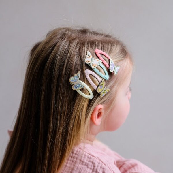 DEFDDC91C970E23174274EEBEF7BAD48_ Pacchetto 4 fermagli clic clacs con farfalle