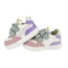 Sneaker primo passo in pelle con doppio velcro
